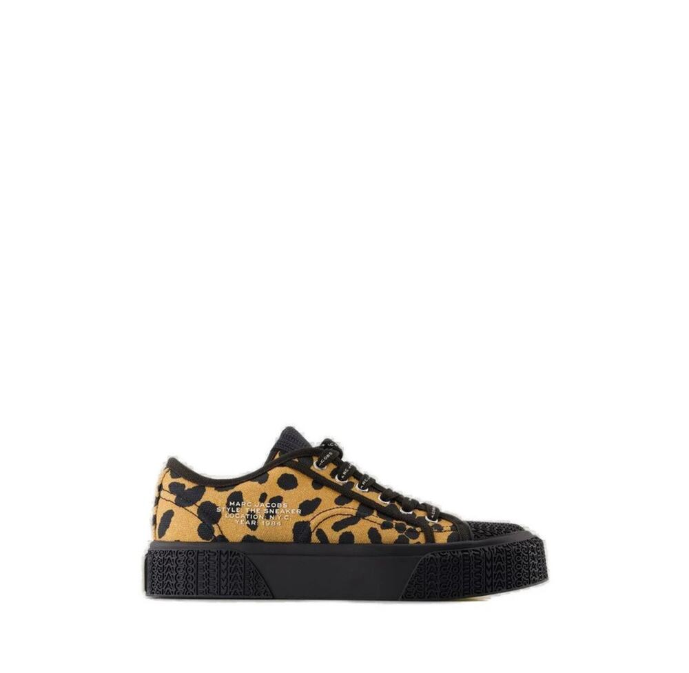 Marc Jacobs Tan & Black 'The Printed Canvas' Sneakers